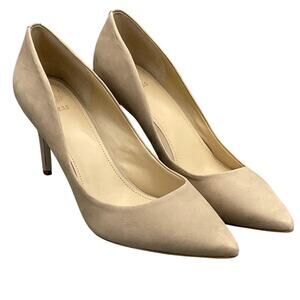 Guess Vintage 90s Tan Suede 3.5" High Heel Point Toe Dress Shoe Women 11M